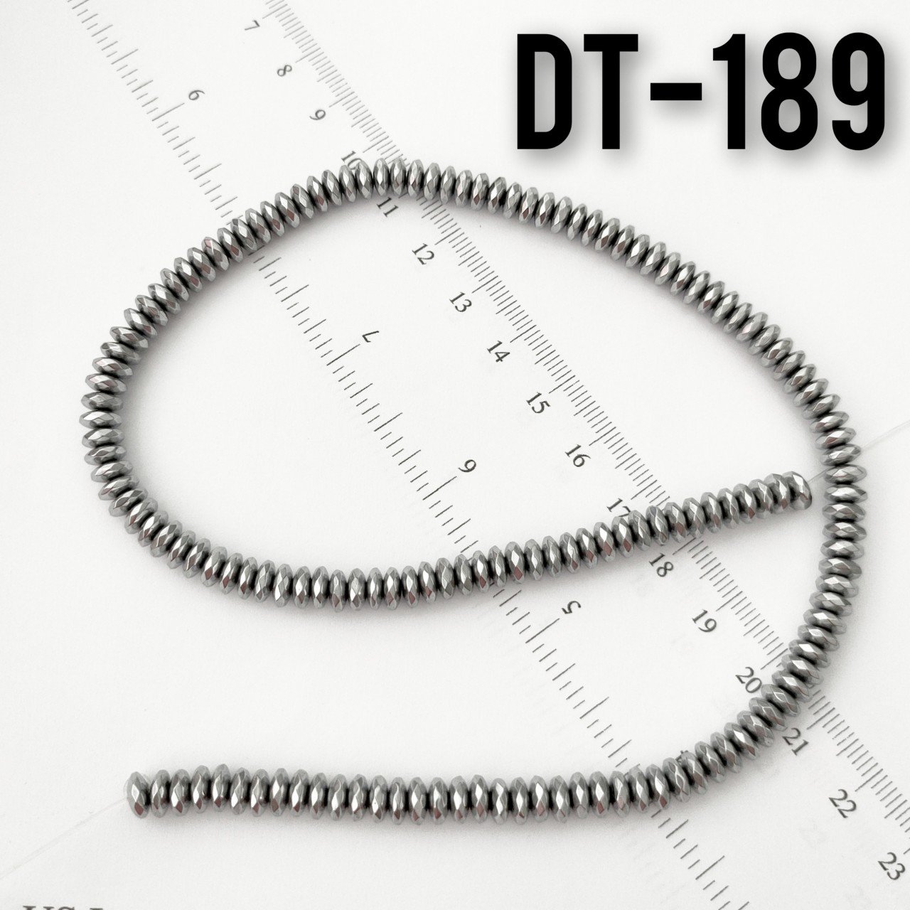 DT-189 Gümüş Renk Fasetli Disk Hematit 6 mm