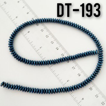 DT-193 Gece Mavi Renk Fasetli Disk Hematit 6 mm