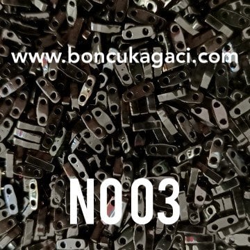 No: 03 Miyuki Quarter Tila , Çeyrek Tila Boncuk QTL401 Parlak Siyah 5 gr