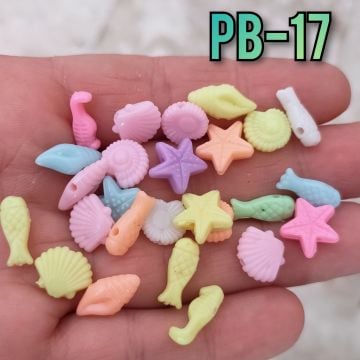 Pb-17 Soft Renk Deniz Canlıları Figür Plastik Boncuk