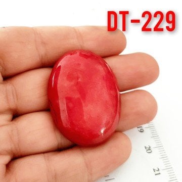 Dt-229 Oval Kabaşon Ceyt Mercan Kırmızı 40*30 mm