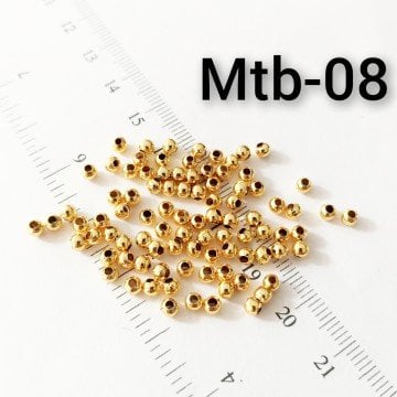 MTB-08 Altın Kaplama Metal Boncuk 3 mm