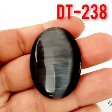 Dt-238 Oval Kabaşon Kedi Gözü Siyah 40*30 mm