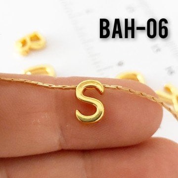 BAH-06 LAK Altın Kaplama S Harfi Boncuk