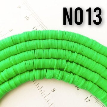 No : 13 Yeşil  Fimo Hamur Boncuk