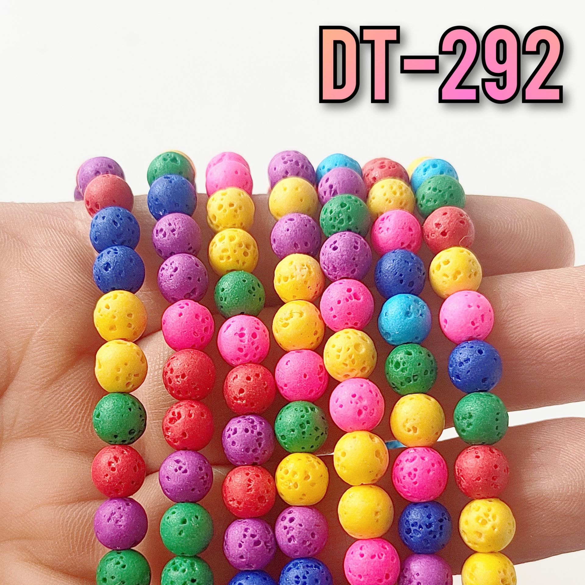 DT-292 Karışık Renk Lav Taşı Canlı Renkler 6 mm