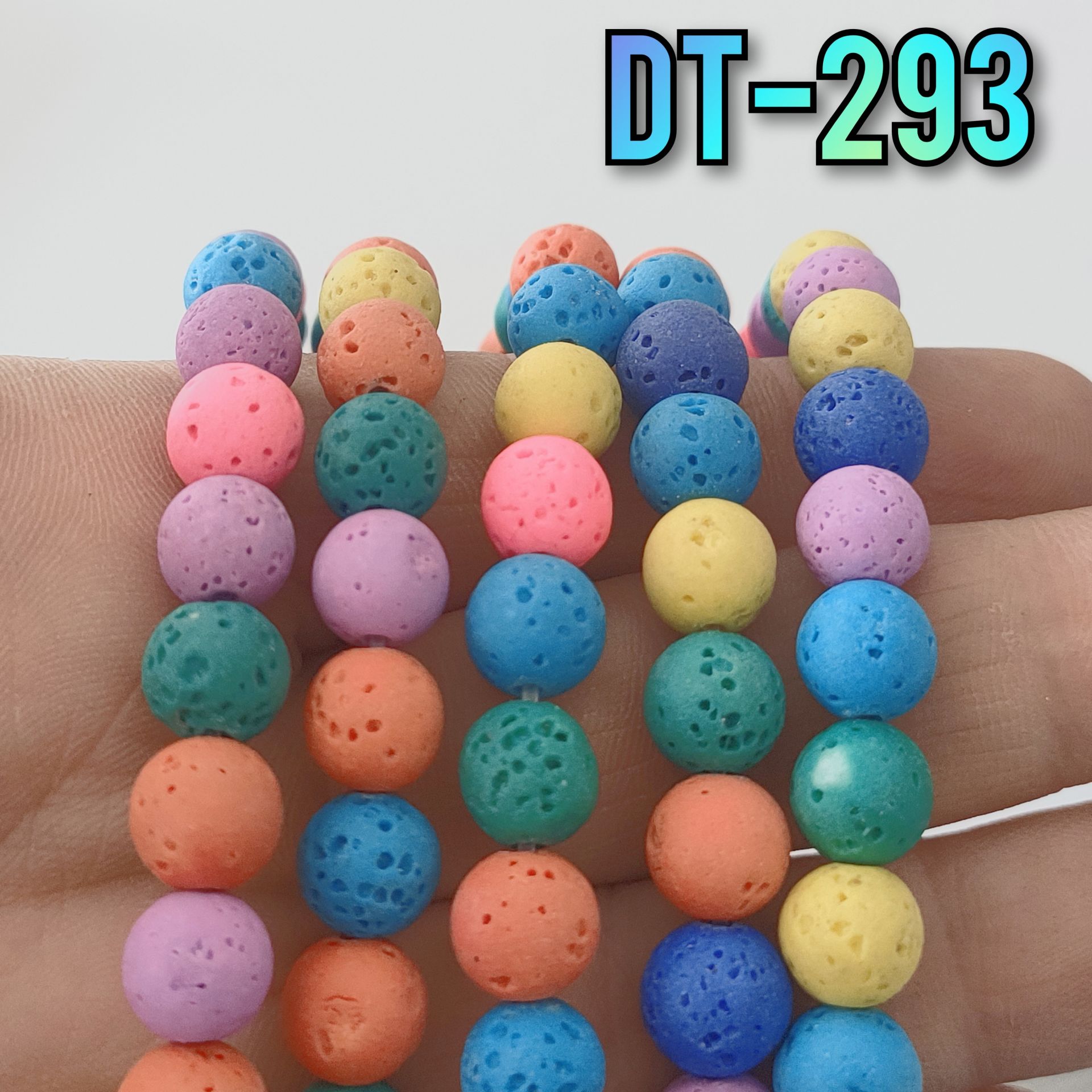 DT-293 Karışık Renk Lav Taşı Soft Renkler 8 mm