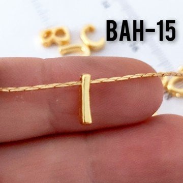 BAH-15 LAK Altın Kaplama I Harfi Boncuk