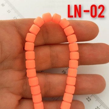 LN-02 Neon Turuncu Lino Boncuk 6 mm