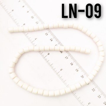 LN-09 Kemik Beyaz Lino Boncuk 6 mm