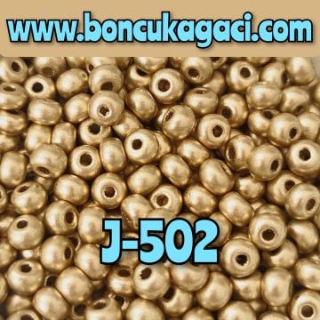 J-502 Fırınlanmış Koyu Yarı Mat Altın Preciosa Jabloneks Kum Boncuk 6/0 (4mm)