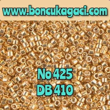 NO:425 Miyuki Delica Boncuk 11/0 DB410 Galvaniz Kaplama Altın