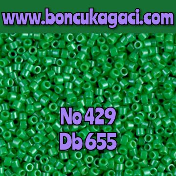 NO:429 Miyuki Delica , Miyuki Boncuk 11/0 DB655 Opak Boyalı Canlı Yeşil