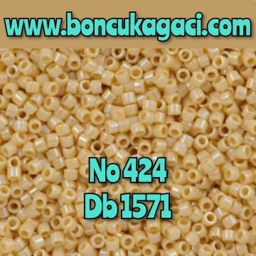 NO:424 Miyuki Delica , Miyuki Boncuk 11/0 DB1571 Rainbow Koyu Bej