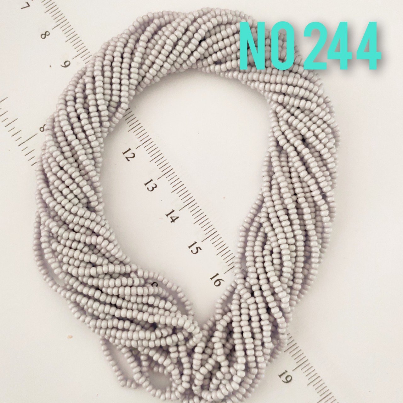 No: 244 Lila-Gri Preciosa Dizi Kum Boncuk 11/0