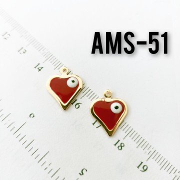 AMS-051 Altın Kaplama Gözlü Mineli Kalp