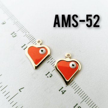 AMS-052 Altın Kaplama Gözlü Mineli Kalp