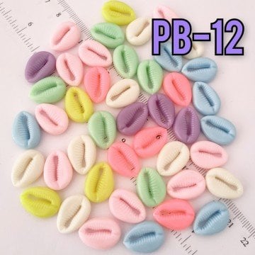 Pb-12 Soft Renk Midye Plastik Boncuk 19*13 mm