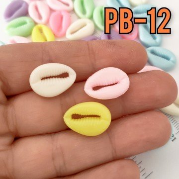 Pb-12 Soft Renk Midye Plastik Boncuk 19*13 mm