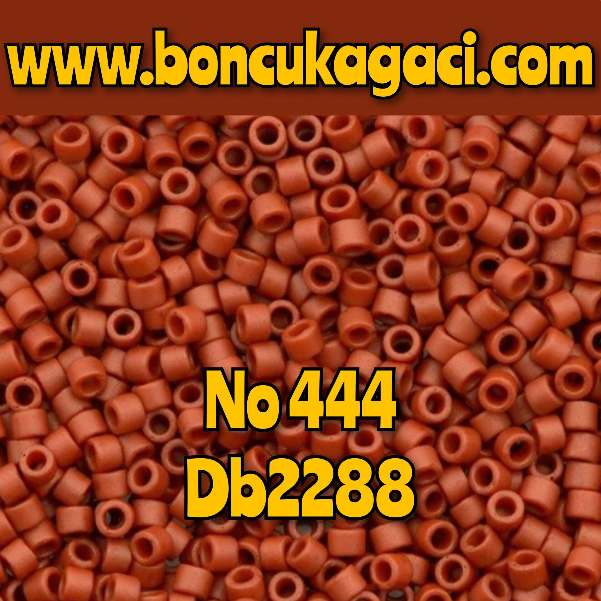 NO:444 Miyuki Delica , Miyuki Boncuk 11/0 DB2288 Mat Kiremit Kırmızı