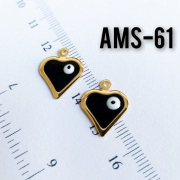 AMS-061 Altın Kaplama Gözlü Mineli Kalp