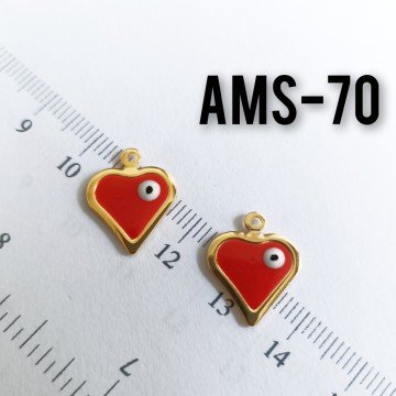 AMS-070 Altın Kaplama Gözlü Kalp