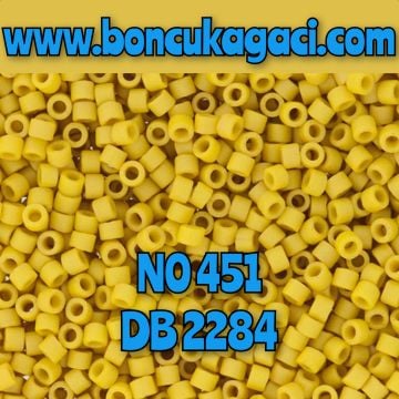 NO:451 Miyuki Delica , Miyuki Boncuk 11/0 DB2284 Opak Mat Ananas Sarı