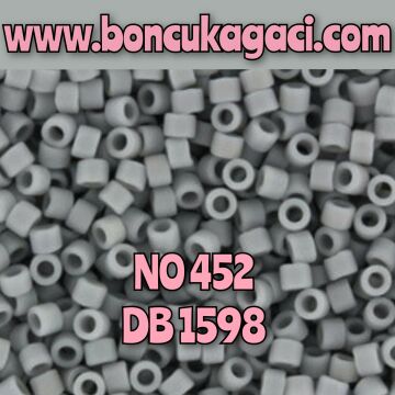 NO:452 Miyuki Delica Boncuk 11/0 DB1598 Opak Mat Gri