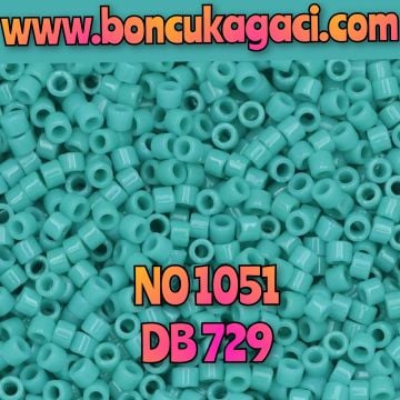 NO:1051 Miyuki Delica , Miyuki Boncuk 11/0 DB729 parlak opak turkuaz