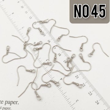 No : 45 Gümüş Renk Pirinç Küpe Kancası