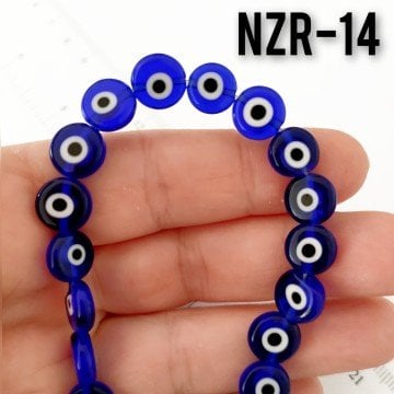 NZR-14 Parlement Mavi Yassı Dizi Nazar Boncuğu 10*4 mm