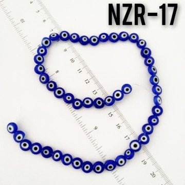 NZR-17 Parlament Mavi Renk Yassı Dizi Nazar Boncuğu 8*3 mm