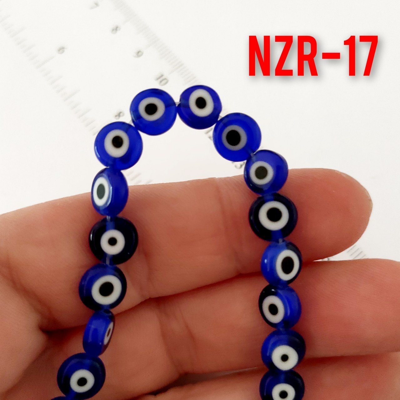 NZR-17 Parlament Mavi Renk Yassı Dizi Nazar Boncuğu 8*3 mm