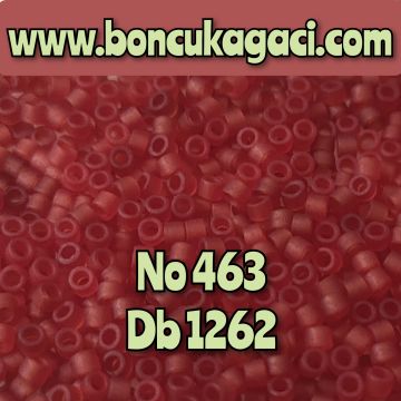 NO:463 Miyuki Delica , Miyuki Boncuk 11/0 DB1262 Şeffaf Mat Bordo