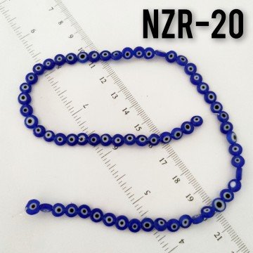 NZR-20 Parlament Mavi Renk Yassı Dizi Nazar Boncuğu 6*3 mm