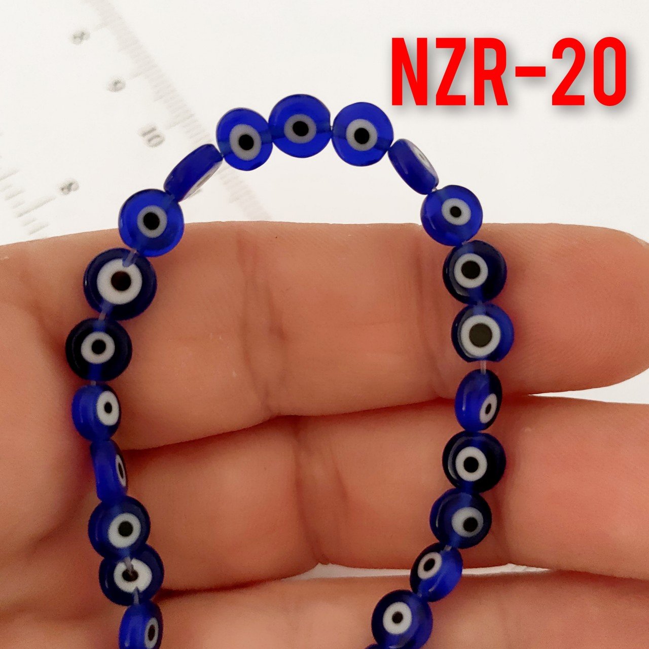 NZR-20 Parlament Mavi Renk Yassı Dizi Nazar Boncuğu 6*3 mm