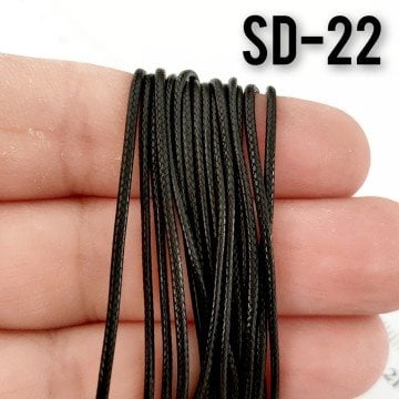 SD-22 Siyah Wrap ve Kolye İpi Suni Deri 1 mm