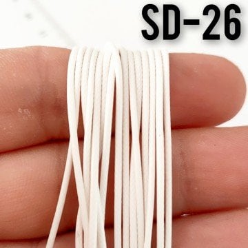 SD-26 Beyaz Wrap ve Kolye İpi Suni Deri 1 mm