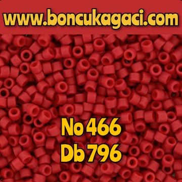 NO:466 Miyuki Delica , Miyuki Boncuk 11/0 DB796 Boyalı Mat Koyu Kırmızı