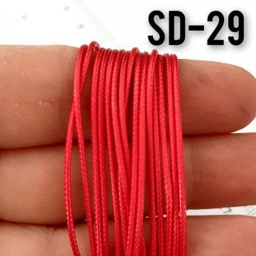 SD-29 Kırmızı Wrap ve Kolye İpi Suni Deri 1 mm