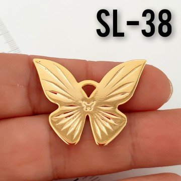 SL-38 24 Ayar Altın Kaplama Kelebek Sallantı