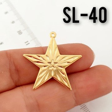 SL-40 24 Ayar Altın Kaplama Yıldız Sallantı