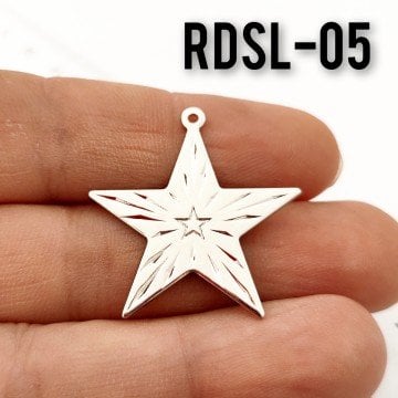 RDSL-05 Rodyum Kaplama Yıldız Kolye Ucu