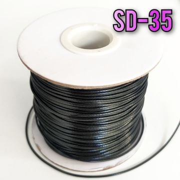 SD-35 Siyah Wrap ve Kolye İpi Suni Deri 1 mm makara