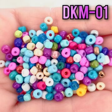 DKM-01 6/0 Düzensiz Kum Boncuk Karışık Renk 50 gr