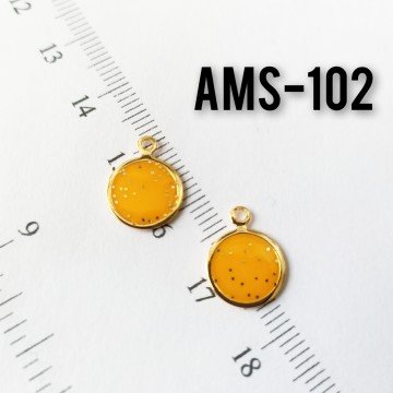 AMS-102 Altın Kaplama Simli Mineli Pul Sallantı