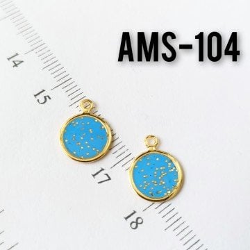 AMS-104 Altın Kaplama Simli Mineli Pul Sallantı