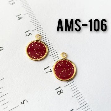 AMS-106 Altın Kaplama Simli Mineli Pul Sallantı