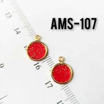 AMS-107 Altın Kaplama Simli Mineli Pul Sallantı