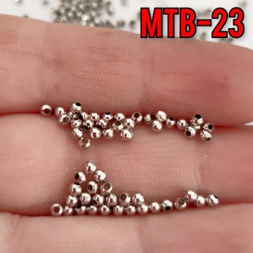 MTB-23 Rodyum Kaplama Metal Boncuk 2.5 mm